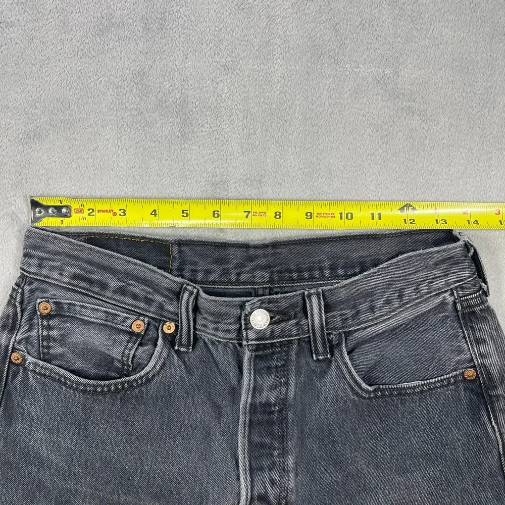 Levi's 501 Original Fit Jeans Mens 31(27)x34(30.5) Black Faded Straight Leg